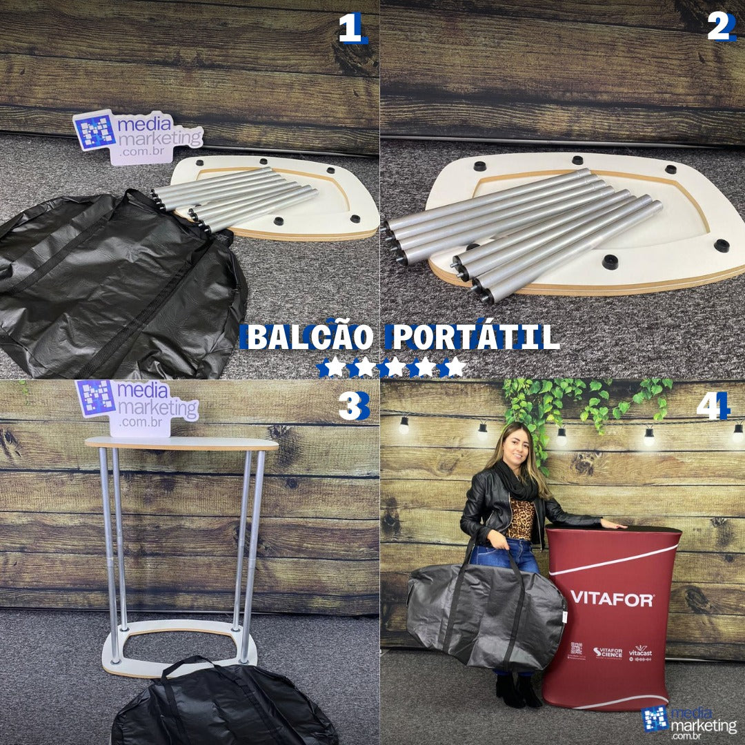 Balcão portátil em tecido Fabric