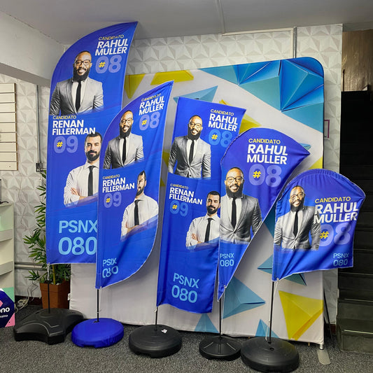 Campanhas políticas: destaque sua candidatura com wind banner